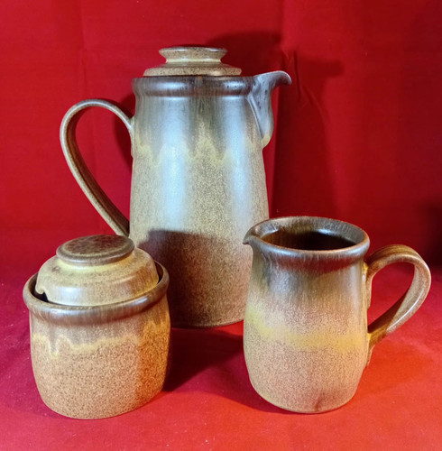 Denby romany brown coffee pot - coffee,